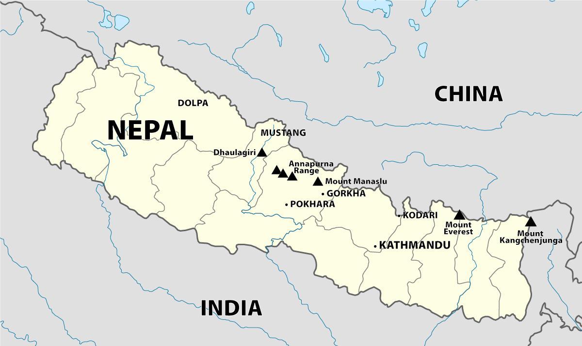 ਨਕਸ਼ਾ ਨੇਪਾਲ ਦੇ ਹਿਮਾਲਿਆ