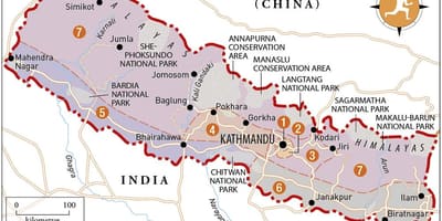 ਨਕਸ਼ਾ ਨਾਲ ਨੇਪਾਲ ਦੇ ਮੰਦਿਰ