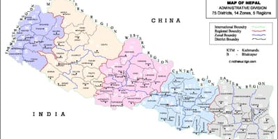 ਨੇਪਾਲ 75 ਜ਼ਿਲ੍ਹਾ ਨਕਸ਼ਾ
