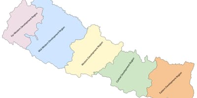 ਨਕਸ਼ਾ ਨਾਲ ਨੇਪਾਲ ਦੇ ਵਿਕਾਸ ਦੇ ਖੇਤਰ