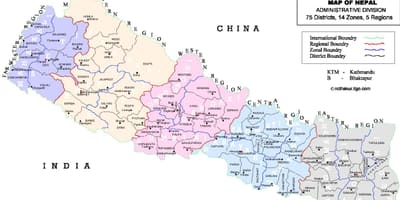 ਨਕਸ਼ਾ ਨੇਪਾਲ ਦੇ ਡੀ ਸੀ